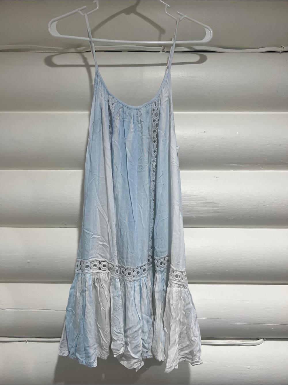 Raviya Light Blue Lace-Trim Slip